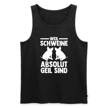 Schwein Landwirt Schweinezüchter Geschenk - Männer Premium Bio Tank Top - Schwarz - Vorne - Michal (187cm)