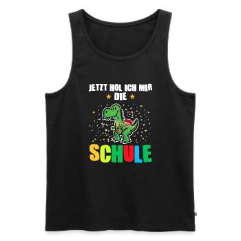 Schulkind Dino Einschulung Geschenk - Männer Premium Bio Tank Top - Schwarz - Vorne - Michal (187cm)
