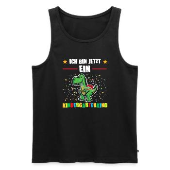 Kindergarten Dino Kita-Kind Geschenk - Männer Premium Bio Tank Top - Schwarz - Vorne - Michal (187cm)