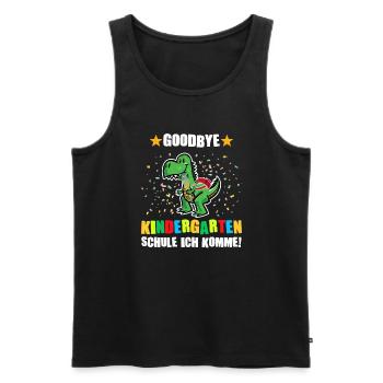 Schulkind Dino Einschulung Geschenk - Männer Premium Bio Tank Top - Schwarz - Vorne - Michal (187cm)