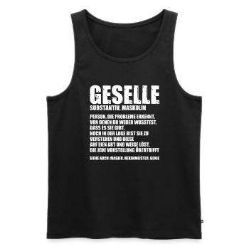 Geselle Handwerk Gesellenbrief Geschenk - Männer Premium Bio Tank Top - Schwarz - Vorne - Michal (187cm)