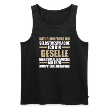 Geselle Handwerk Gesellenbrief Geschenk - Männer Premium Bio Tank Top - Schwarz - Vorne - Michal (187cm)