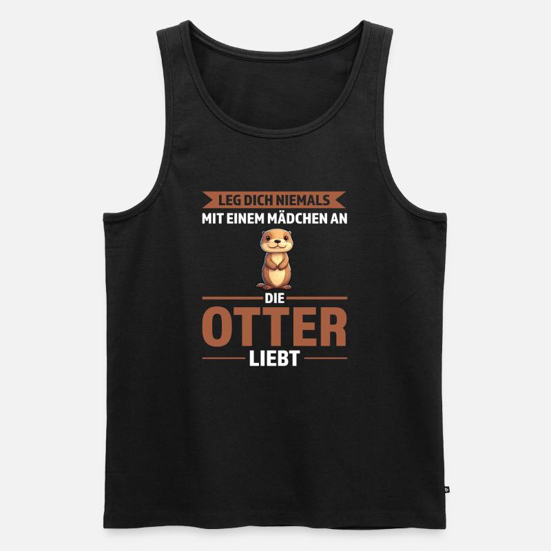 Otter Mädchen Otter Mädchen Geschenk - Männer Premium Bio Tank Top - Schwarz