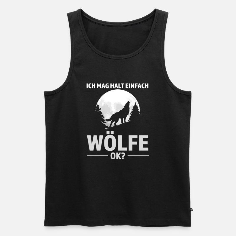 Wolf Tier Wolfsrudel Geschenk - Männer Premium Bio Tank Top - Schwarz