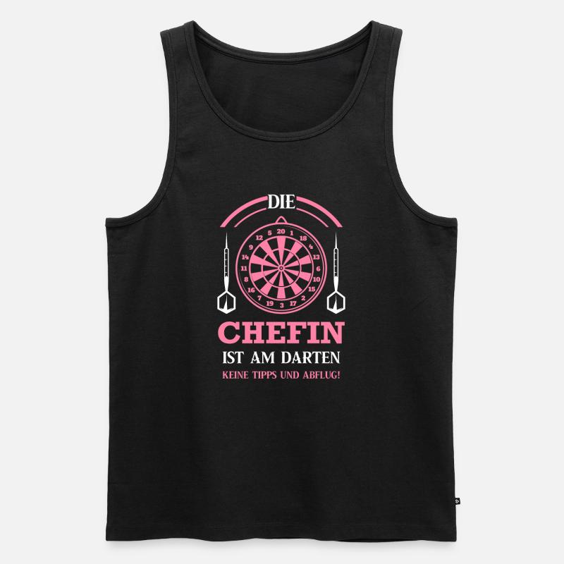 Darts Frau Darter Geschenk - Männer Premium Bio Tank Top - Schwarz