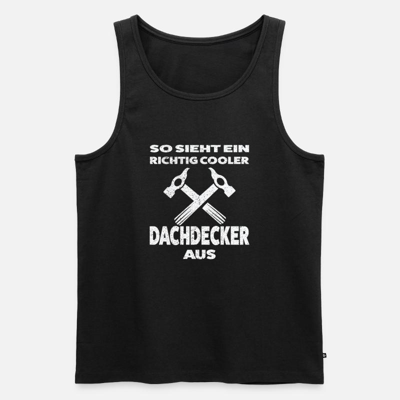 Dachdecker Beruf Dachdeckermeister Geschenk - Männer Premium Bio Tank Top - Schwarz