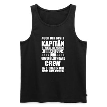 Kapitän Boot Segeln Geschenk - Männer Premium Bio Tank Top - Schwarz - Vorne - Michal (187cm)