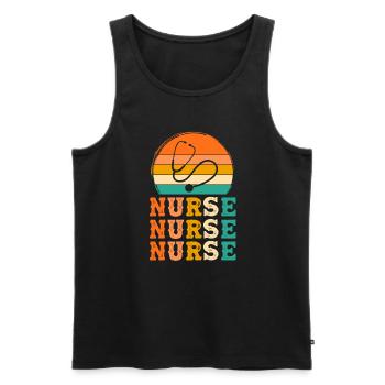 Krankenschwester Retro-Design Krankenschwester Ges - Männer Premium Bio Tank Top - Schwarz - Vorne - Michal (187cm)