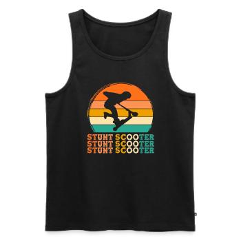 Stunt Scooter Retro Design Stunt Scooter Geschenk - Männer Premium Bio Tank Top - Schwarz - Vorne - Michal (187cm)