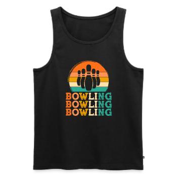 Bowling Retro Design Bowling Geschenk - Männer Premium Bio Tank Top - Schwarz - Vorne - AI Model Male 178 light (178cm)