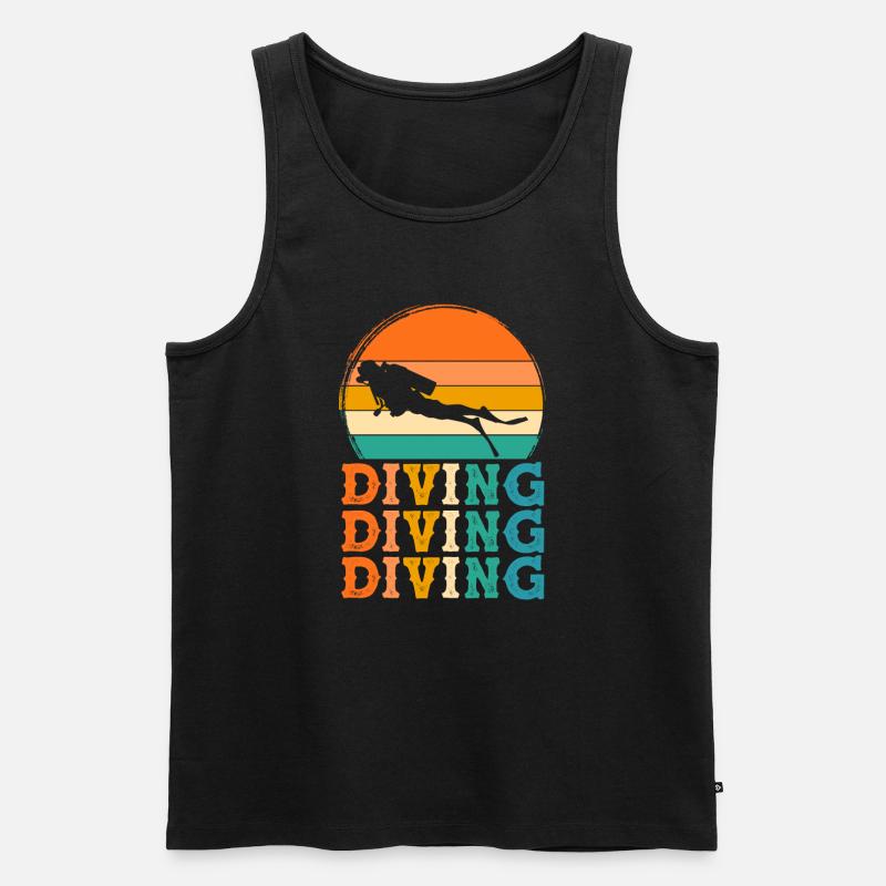 Tauchen Retro-Design Tauchen Geschenk - Männer Premium Bio Tank Top - Schwarz