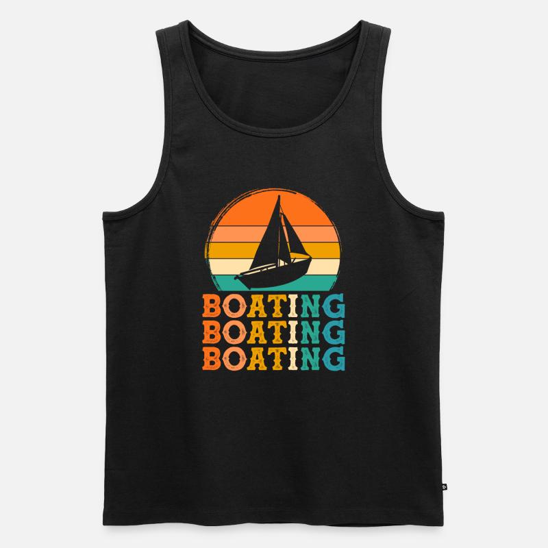 Boote Retro-Design Boote Geschenk - Männer Premium Bio Tank Top - Schwarz