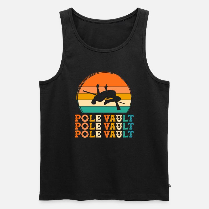 Stabhochsprung Retro-Design Stabhochsprung Geschen - Männer Premium Bio Tank Top - Schwarz