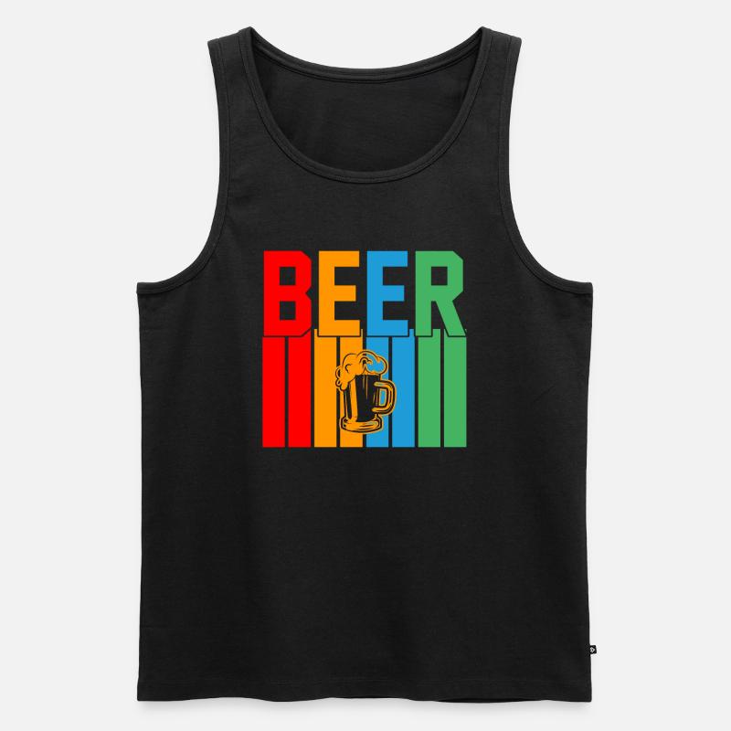 Bier Retro-Design Bier Geschenk - Männer Premium Bio Tank Top - Schwarz