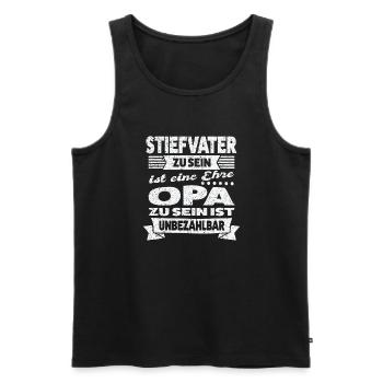 Stiefpapa Stiefopa Stiefgroßvater Geschenk - Männer Premium Bio Tank Top - Schwarz - Vorne - AI Model Male 178 light (178cm)