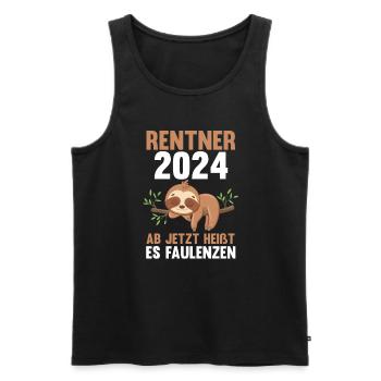 Rentner 2024 Faultier Ruhestand Geschenk - Männer Premium Bio Tank Top - Schwarz - Vorne - Michal (187cm)