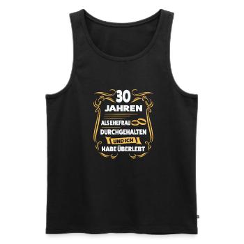 30 Jahre Ehe Ehefrau Perlenhochzeit Geschenk - Männer Premium Bio Tank Top - Schwarz - Vorne - Michal (187cm)