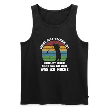 Golfspieler Sport Golfspieler Geschenk - Männer Premium Bio Tank Top - Schwarz - Vorne - AI Model Male 178 light (178cm)