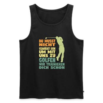 Golfspieler Sport Golfsport Geschenk - Männer Premium Bio Tank Top - Schwarz - Vorne - Michal (187cm)