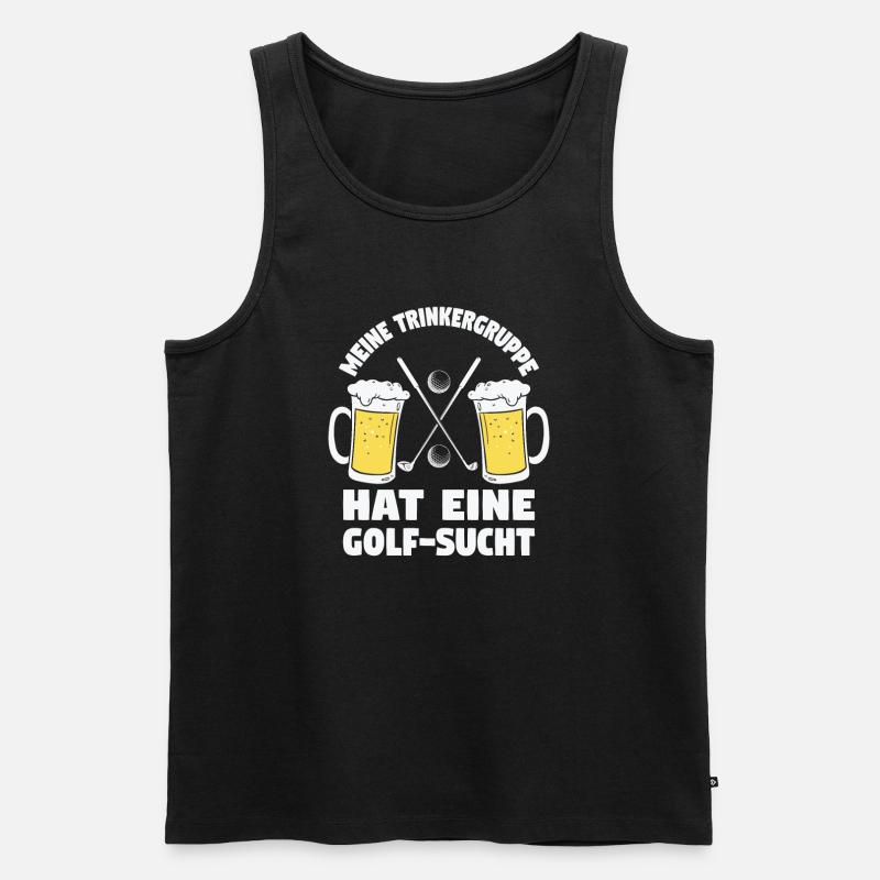 Golfspieler Bier Golfspieler Geschenk - Männer Premium Bio Tank Top - Schwarz