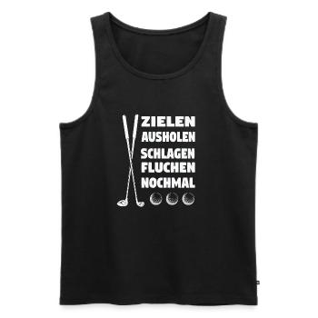 Golfspieler Sport Golfsport Geschenk - Männer Premium Bio Tank Top - Schwarz - Vorne - Michal (187cm)