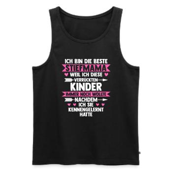 Stiefmama Familie Bonus Mama Geschenk - Männer Premium Bio Tank Top - Schwarz - Vorne - Michal (187cm)