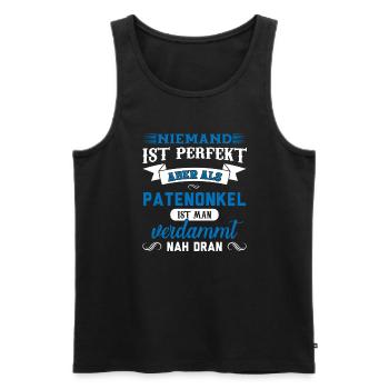 Patenonkel Familie Taufpate Geschenk - Männer Premium Bio Tank Top - Schwarz - Vorne - Michal (187cm)