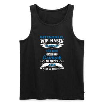 Patenonkel Familie Taufpate Geschenk - Männer Premium Bio Tank Top - Schwarz - Vorne - Michal (187cm)