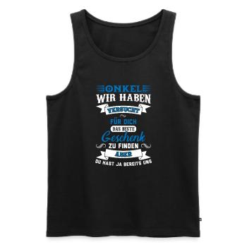 Onkel Familie Onkels Geschenk - Männer Premium Bio Tank Top - Schwarz - Vorne - Michal (187cm)