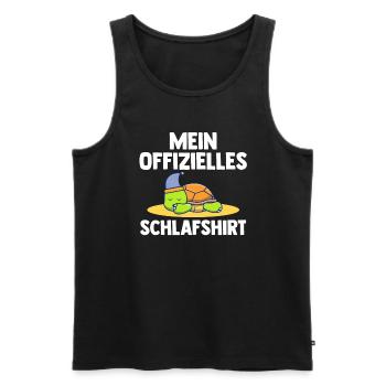 Schlafshirt Schildkröte Schlafanzug Geschenk - Männer Premium Bio Tank Top - Schwarz - Vorne - Michal (187cm)