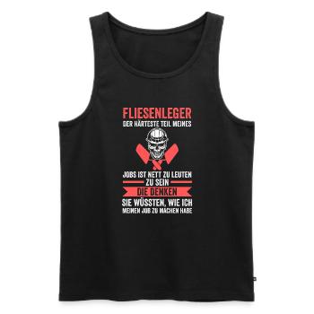 Fliesenleger Beruf Fliesen Geschenk - Männer Premium Bio Tank Top - Schwarz - Vorne - AI Model Male 178 light (178cm)