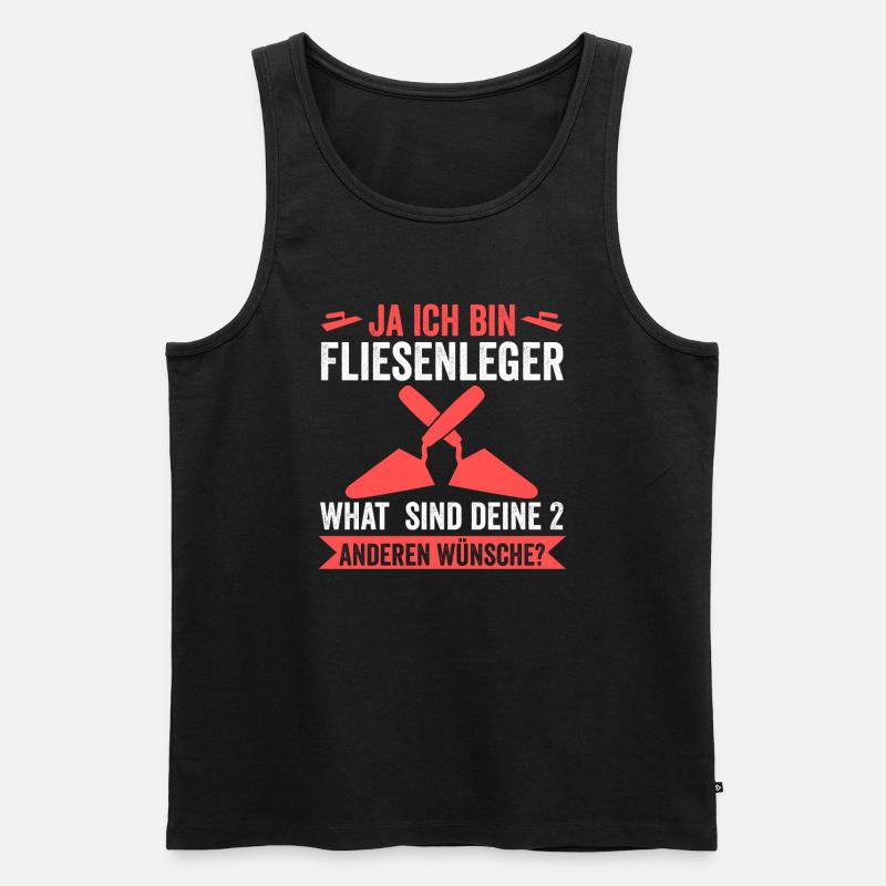 Fliesenleger Beruf Bodenleger Geschenk - Männer Premium Bio Tank Top - Schwarz