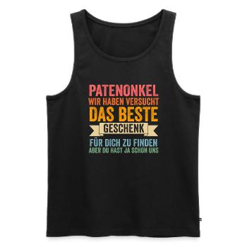 Patenonkel Familie Taufpate Geschenk - Männer Premium Bio Tank Top - Schwarz - Vorne - Michal (187cm)