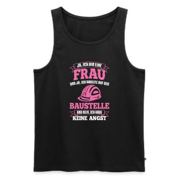 Baustelle Frau Bauleiterin Geschenk - Männer Premium Bio Tank Top - Schwarz - Vorne - AI Model Male 178 light (178cm)