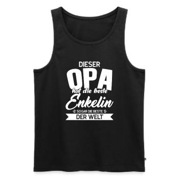 Opa & Enkelin Familie Großvater Geschenk - Männer Premium Bio Tank Top - Schwarz - Vorne - Michal (187cm)