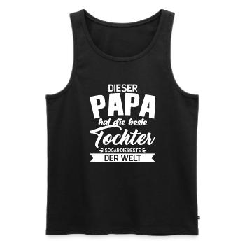Papa & Tochter Familie Tochter Geschenk - Männer Premium Bio Tank Top - Schwarz - Vorne - Michal (187cm)