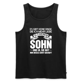 Sohn Eltern Sohn & Papa Geschenk - Männer Premium Bio Tank Top - Schwarz - Vorne - Michal (187cm)