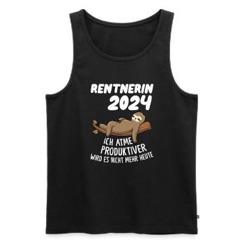 Rentnerin 2024 Faultier Rentnerin Geschenk - Männer Premium Bio Tank Top - Schwarz - Vorne - Michal (187cm)