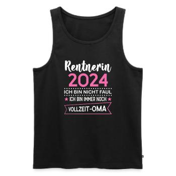 Rentnerin 2024 Oma Rentnerin Geschenk - Männer Premium Bio Tank Top - Schwarz - Vorne - Michal (187cm)