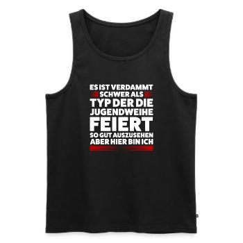 Jugendweihe Jugend Teenager Feier Geschenk - Männer Premium Bio Tank Top - Schwarz - Vorne - Michal (187cm)