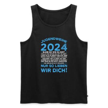 Jugendweihe 2024 Jugend Jugendliche Geschenk - Männer Premium Bio Tank Top - Schwarz - Vorne - Michal (187cm)