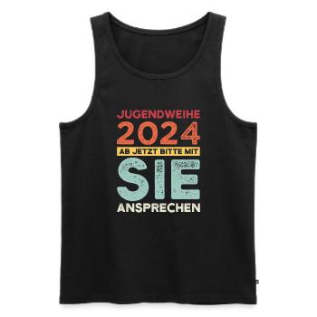 Jugendweihe 2024 Jugend Erwachsen Werden Geschenk - Männer Premium Bio Tank Top - Schwarz - Vorne - Michal (187cm)