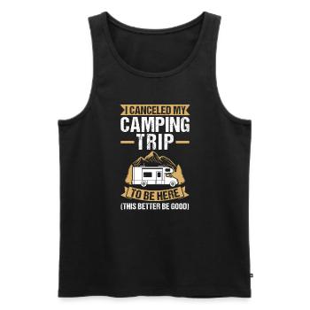 Campen Camping Camper Geschenk - Männer Premium Bio Tank Top - Schwarz - Vorne - Michal (187cm)