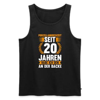 20 Jahre Ehe Ehefrau Ehepaar Geschenk - Männer Premium Bio Tank Top - Schwarz - Vorne - Michal (187cm)
