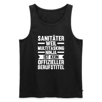 Sanitäter Beruf Rettungssanitäter Geschenk - Männer Premium Bio Tank Top - Schwarz - Vorne - AI Model Male 178 light (178cm)