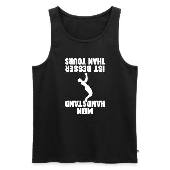 Handstand Turnerin Handstände Geschenk - Männer Premium Bio Tank Top - Schwarz - Vorne - Michal (187cm)