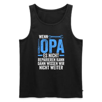 Opa Großvater Großvater Geschenk - Männer Premium Bio Tank Top - Schwarz - Vorne - Michal (187cm)