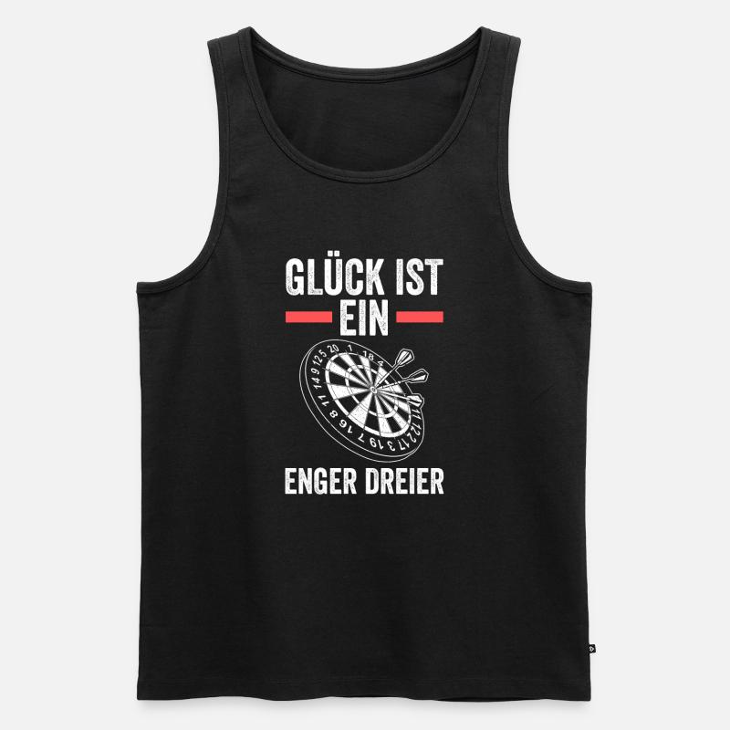 Darts Darten Darter Geschenk - Männer Premium Bio Tank Top - Schwarz