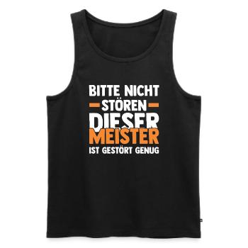 Meister Handwerk Meisterbrief Geschenk - Männer Premium Bio Tank Top - Schwarz - Vorne - Michal (187cm)