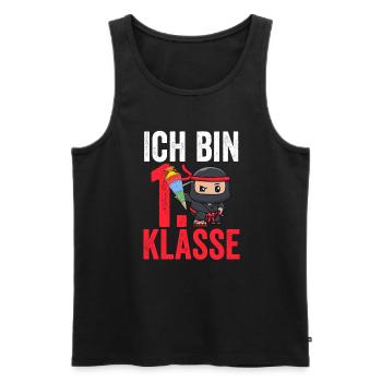 1.Klasse Ninja Erstklässler Geschenk - Männer Premium Bio Tank Top - Schwarz - Vorne - Michal (187cm)